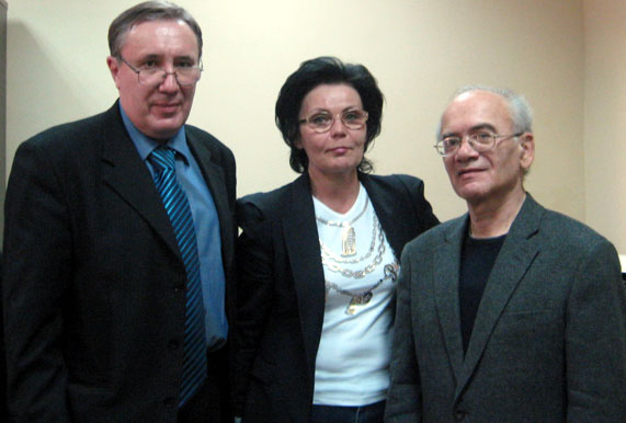 (слева направо): А. Шацков, Н. Гранцева  и  А. Кушнер